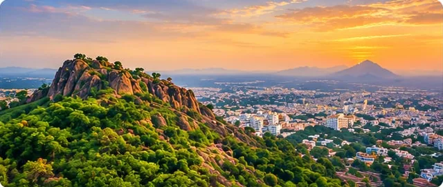 Pasumalai hill above the city